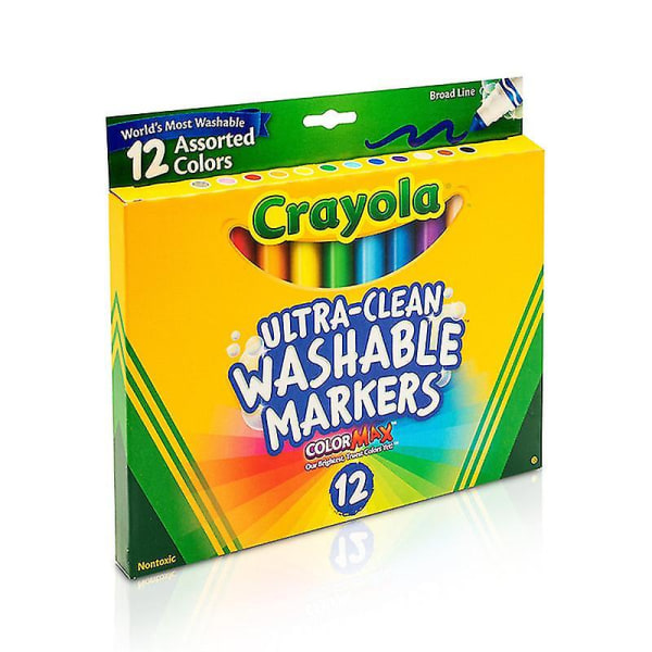 12 färger Tjock spets tvättbar akvarellpenna raderbar