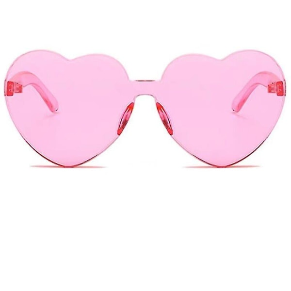 Peach Heart Solglasögon Love Solglasögon Jelly Color Ramlösa hjärta Conjoined Glasögon Bländande färgglasögon (rosa (fläck))