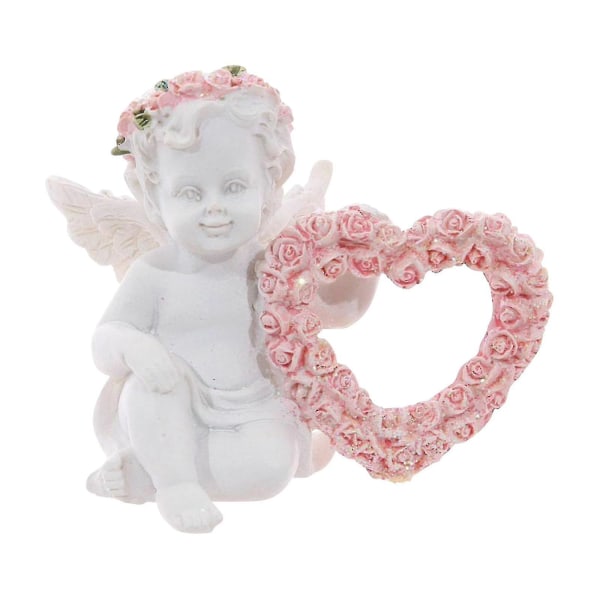 Alla hjärtans dag par kransar Baby Angel Resin Staty Ornaments--