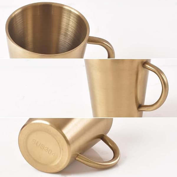300 ml dobbeltvegg rustfritt stål kopp, egnet for grilling, hjem