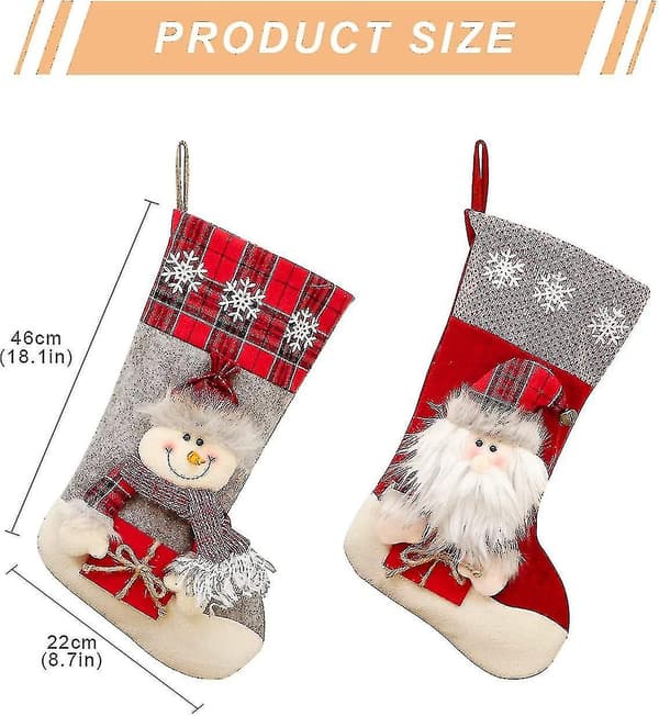 2 st Julstrumpa Socka Presentpåse Träddekorationstillbehör