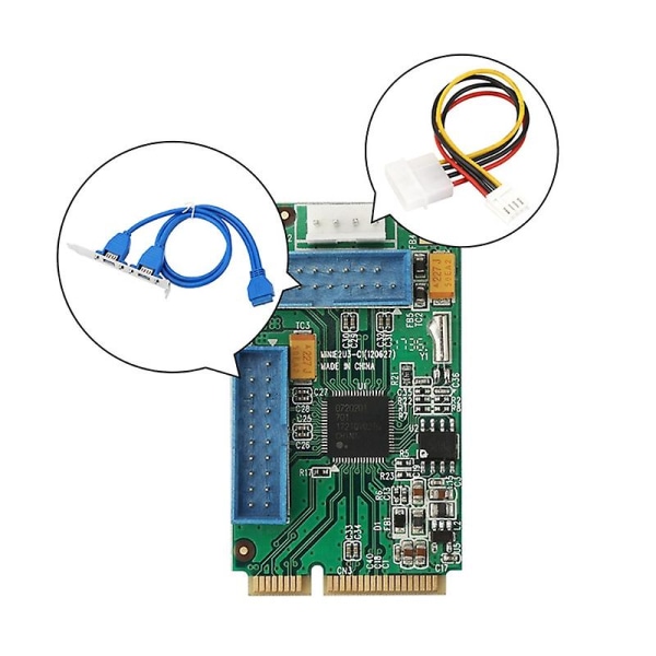 Mini Pci-e till Usb3.0 expansionskort 19pin Mini-pcie på framsidan 6gb /s