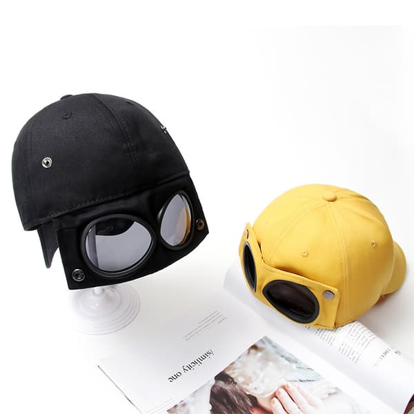 Retro Aviator -hattu, -lasit, lippalakki, aurinkolasit, baseball-lippis, hip