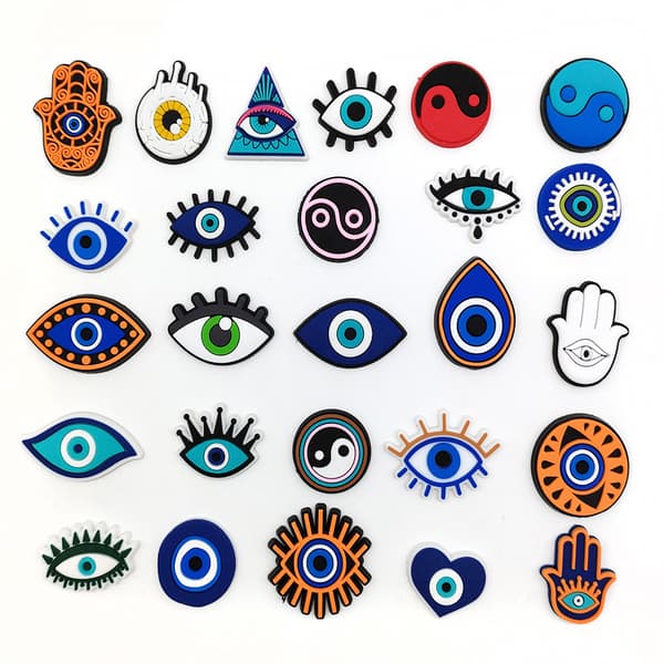 26 st Devil's Eye Cartoon Crocs Skor Dekorativa Spännen Tu