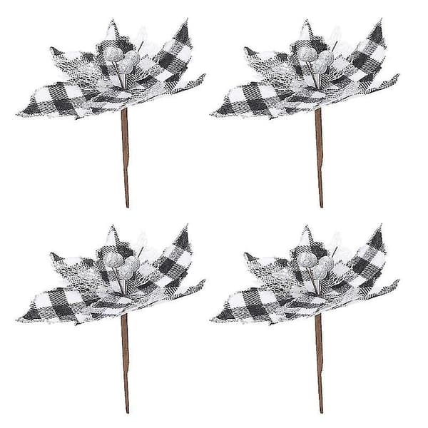 4 stk. stoffblomst til jul