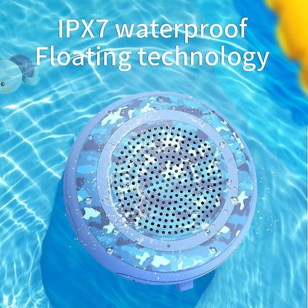 Ipx7 vattentät utomhushögtalare med tandhögtalare Swimming Pool Flytande portabla minihögtalare trådlösa med mikrofon för strand, badrum, hem, dusch (bl V