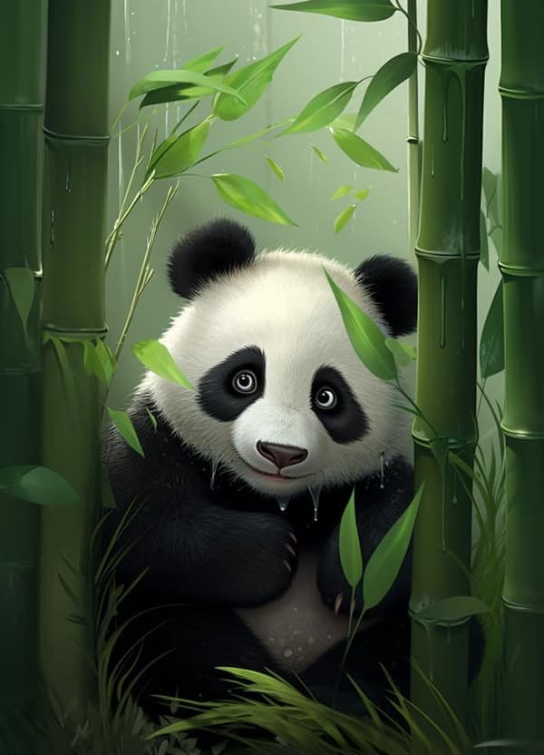 30x40cm, Grøn Bambus Panda 5d diamantmaleri rhinestone broderi