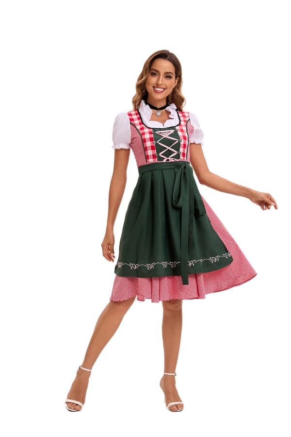 München Oktoberfest Servitris Klänning Mörkgrön Storlek 4XL