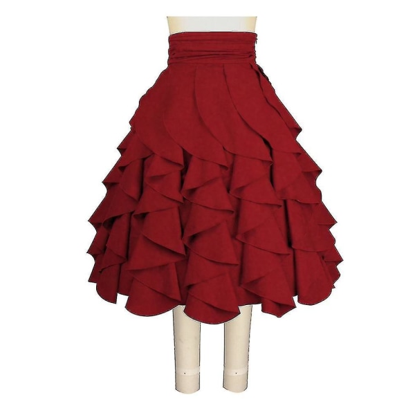 Chic Star Plus Size Multi-tier volang kjol i rött