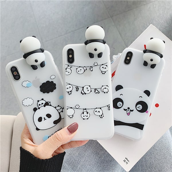 3D Cartoon Panda Telefonfodral för iPhone 11pro max Mjukt Bakstycke C