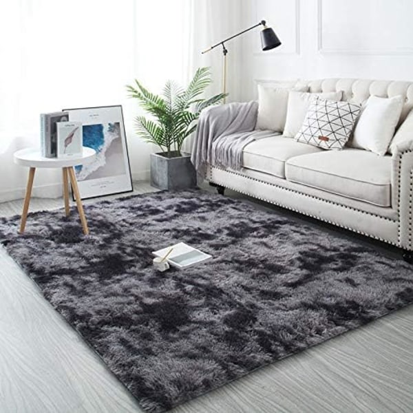 Fluffig shag matta, mjuk fluffig matta halkfri tjock, golvmatta för vardagsrum och sovrum