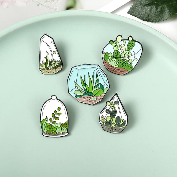 5 stk. Mode Versatile Planteformede Badge Sød Personlighed B