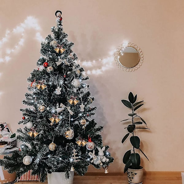 6 st Guld Julklockor Träddekorationer Set