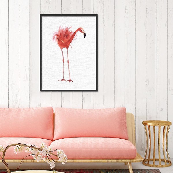 Wekity Flamingo Väggkonst Canvas Print Affisch, Enkelt Mode Vattenfärg Konst Ritning Dekor För Hem Vardagsrum Sovrum Kontor Och Barnrum
