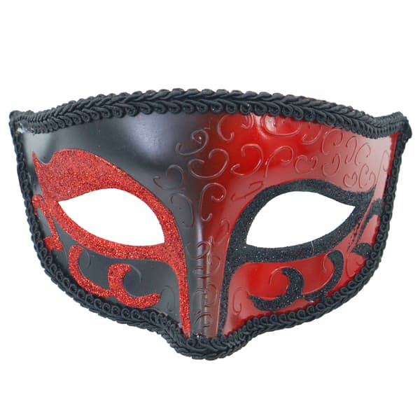 Prestandamasker Halvansikte Rullfria Målade Plastmasker - Röda Masker