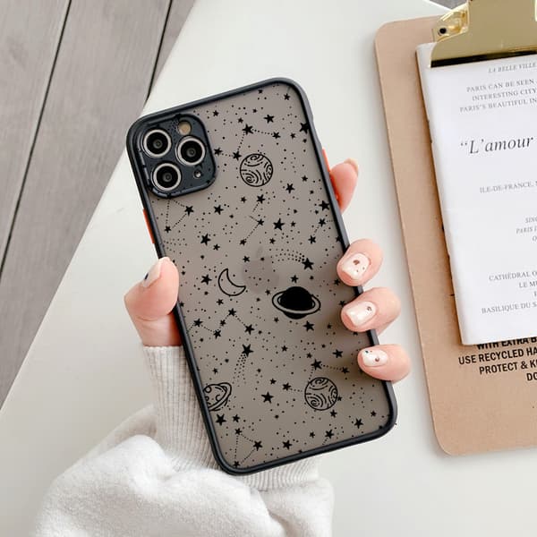 Kompatibel med iPhone 13pro max (6,7) tommer, Planet Sky Star Patt
