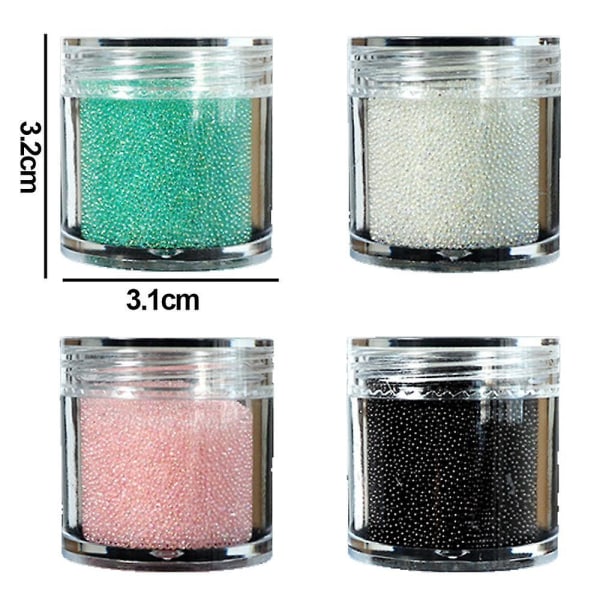 Mini kaviar nagelkristallpärlor, för 3d