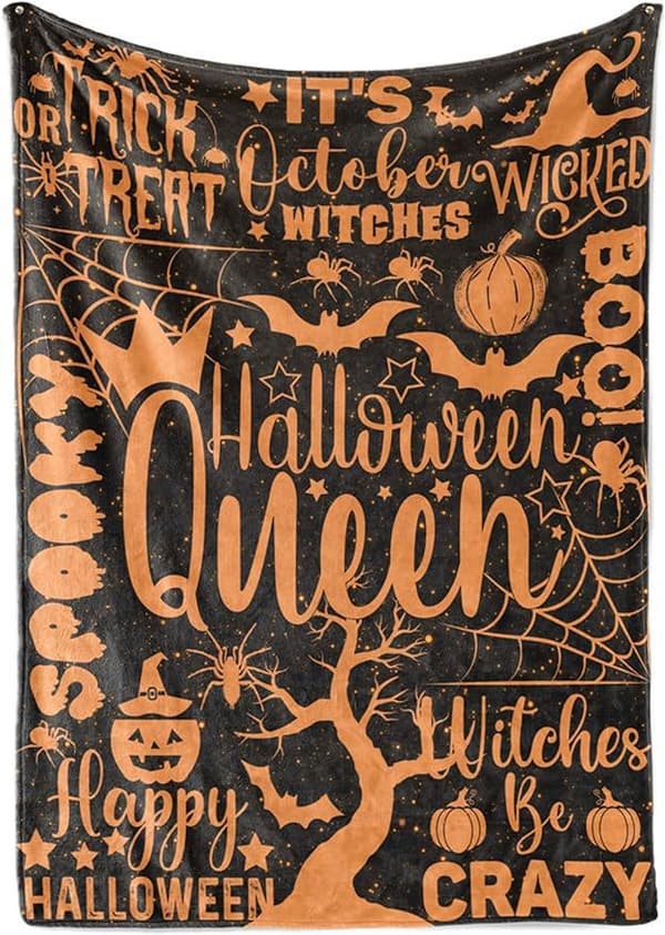 100CM x 130CM Halloween-teppe, perfekt for sofakvelder og senger - 76
