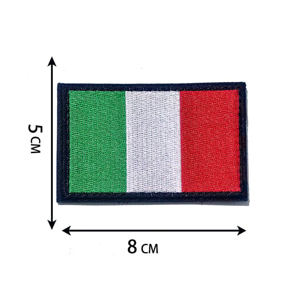 Sæt med 2 italienske flag broderede stofmærker