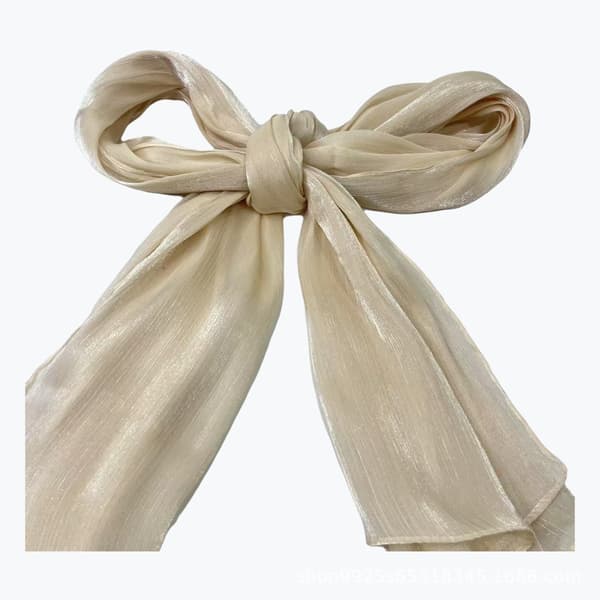 Mångsidig sjal, huvudduk, satinskimrande lång scarf - Off-White