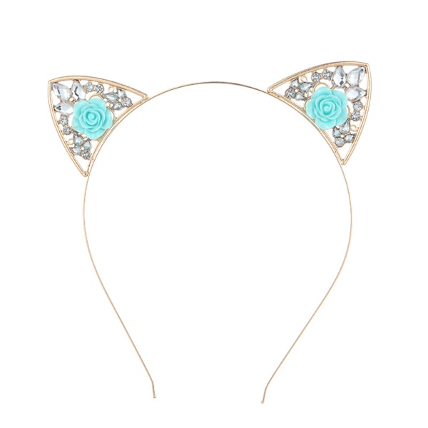 Söt legeringsband Diamond Rose Cat Ear Pannband, lämpligt för barn/vuxna/dam flickor att bära vid alla tillfällen.