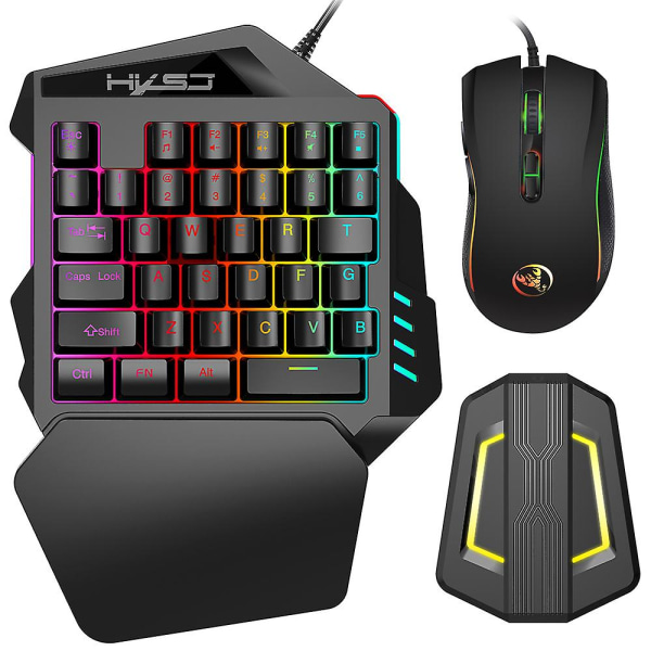 Hxsj A869 Wired Rgb Ergonomic Gaming Mouse V100 35 nycklar Enhands Gaming Keyboard P6 Portable Keyboard Mouse Converter Combo