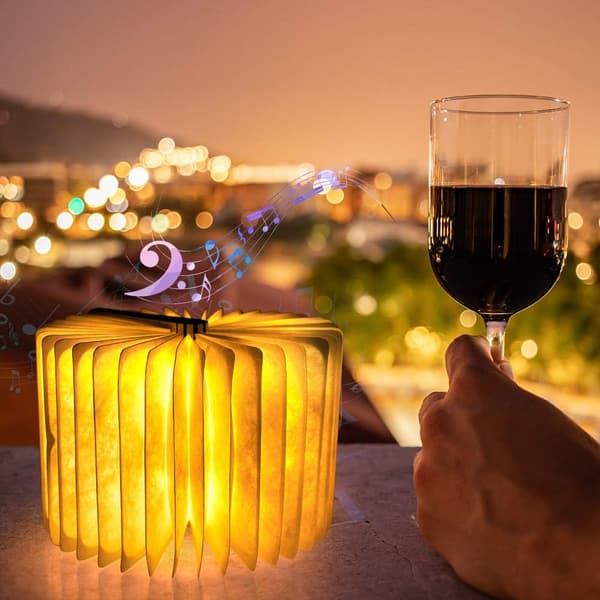 Boklampe, Musikk LED Kaffebordlampe, Nattelys, Bluetooth Sp