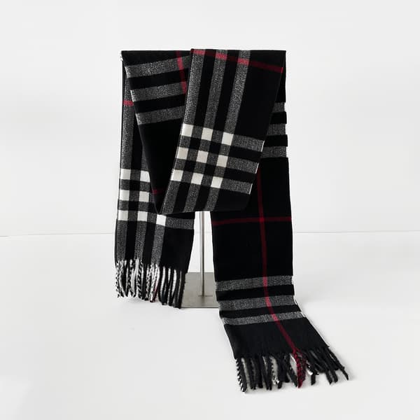 Ternet termisk tørklæde - Imitation Cashmere sjal - Sort