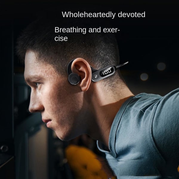 Bone Transmission Bluetooth hörlurar, bluetooth 5.3&ipx5, svett Vibrationsbeständiga trådlösa hörlurar, med inbyggd mikrofon, för sportlöpning (vit)