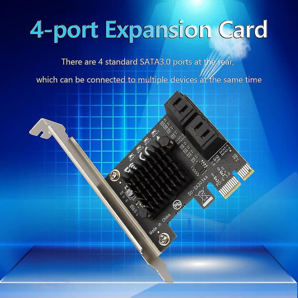 Pcie till 4 portar Sata 3 Iii 3.0 6 Gbps Ssd Adapter Pci-e Add On Card