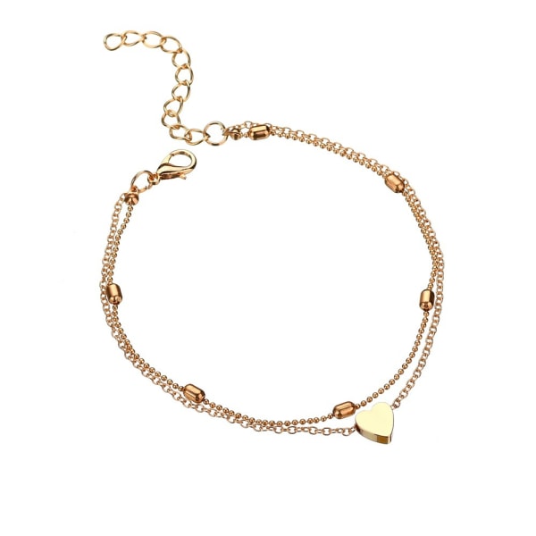 Pärlarmbandslänk Modelager Anklet Armband Strandfot Smycken för Kvinnor och Flickor (Guld)