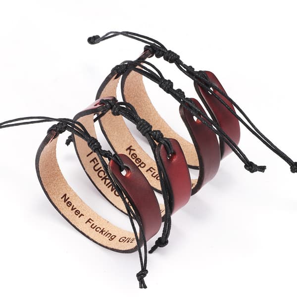 Læderarmbånd til Mænd Kvinder Inspirerende Opmuntring Relig