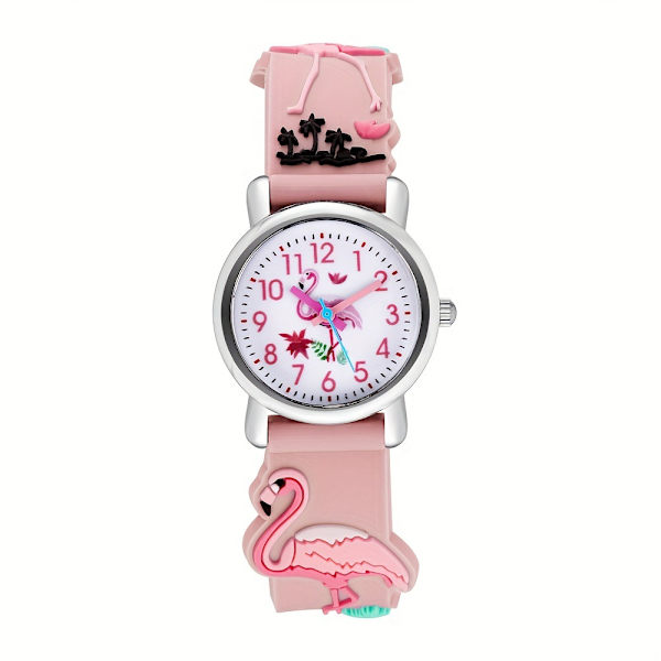 Børneur PU rem, pink
