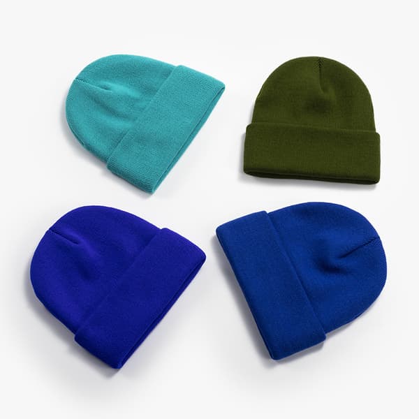 Strikket lue Ensfarget Pullover Beanie Varm lue
