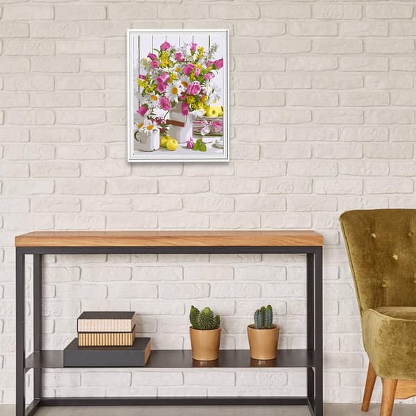 30x40cm, 5d diamantmålad strassbroderi canvas Vit va