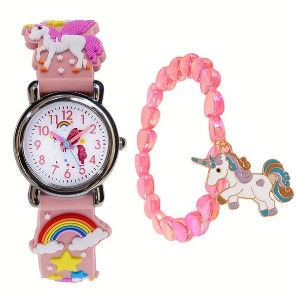Barnklocka, Armbandsur Kombinationsset, Rosa