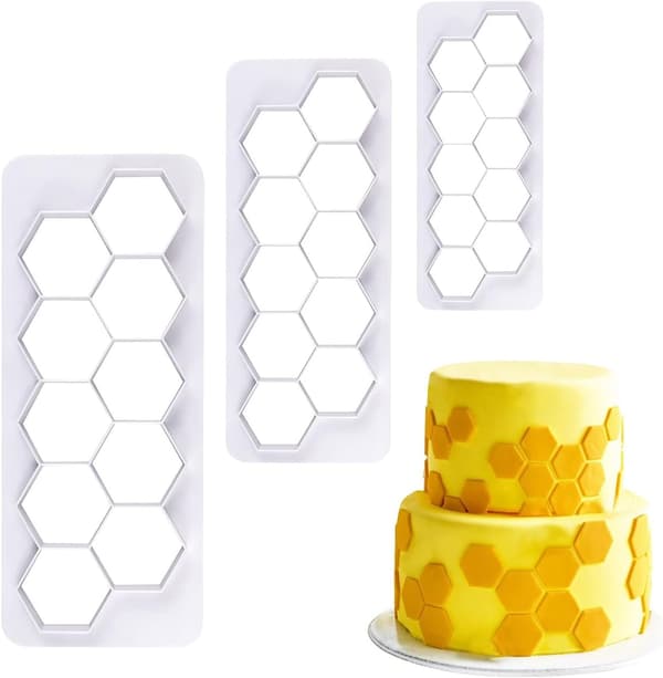 Hexagonformad Kakform - Geometrisk Multi-Kutter - Fotbollstårta Fudge