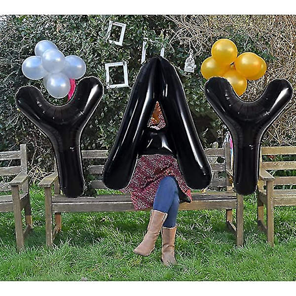 Ghyt 32 Inch Large Black A Letter Balloons Jumbo Helium Balloons,folie Mylar Big Alphabet Balloons För Födelsedagsfest Anniversary Alla hjärtans dag Suppl