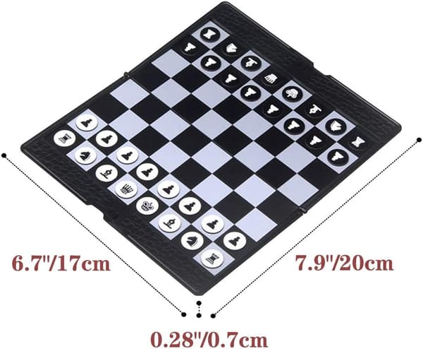 Chess Wallet Set (20cm) - Mini Brætspil, Foldbar Magnetisk Tra