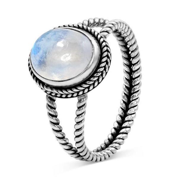 Mode Ring för Kvinnor med Luminous Sten Hästögat Äggformad