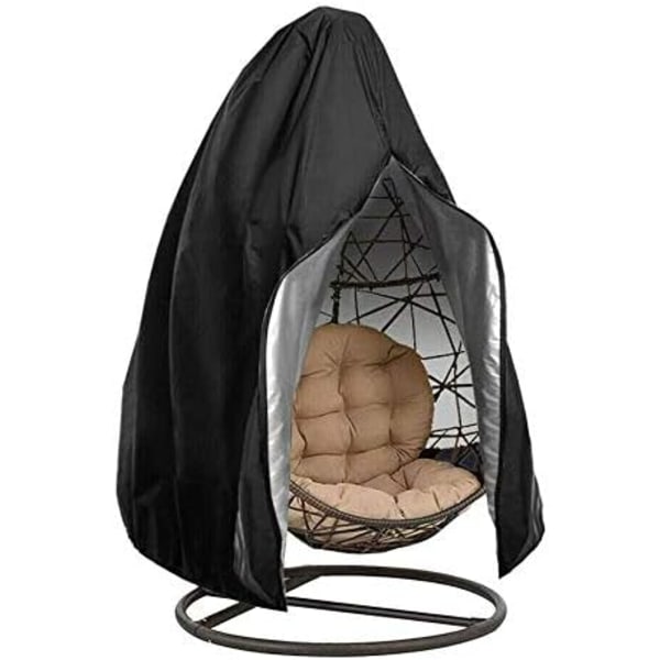 Vattentät dammtät skyddande Oxford hängande cover för uteplats, gungstol, flytande stol (svart)