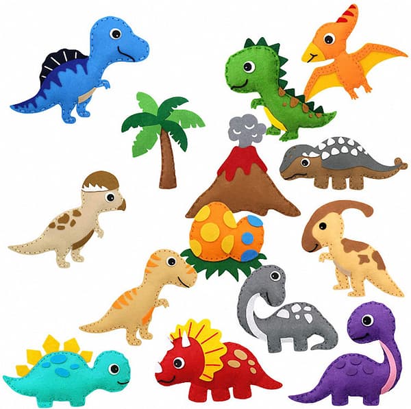 DIY Syfilt, Plyschdjur, Dinosaurieset
