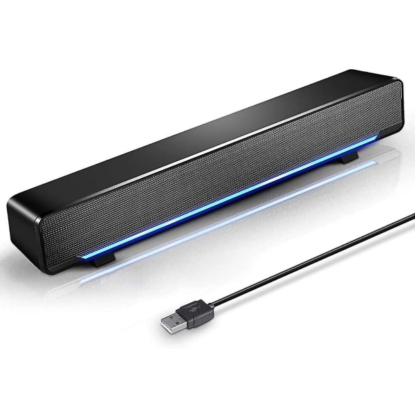 USB drivna Sound Bar-högtalare för dator stationär bärbar dator, svart (bluetooth)