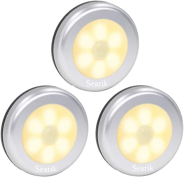 Rörelsesensor LED Nattlampa, Lämplig För Hem, Kök, Badrum (3-pack, Varmvitt)