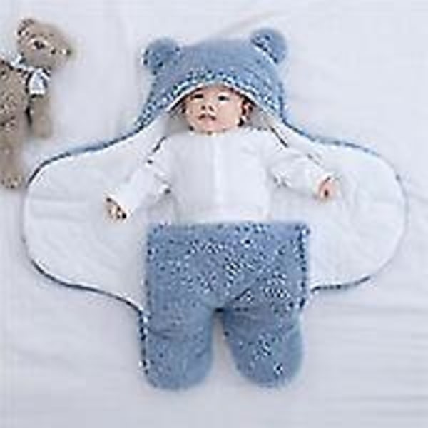 Nyfödd baby luva filt Sovsäck Vinter varm fleece filt med ben Barnvagn 1-3 månader