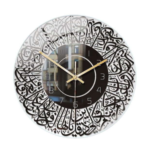 Islamisk kvarts Akryl Väggklocka Pendel Muslimsk Vardagsrumsdekoration Konst Väggklocka Pend inomhus