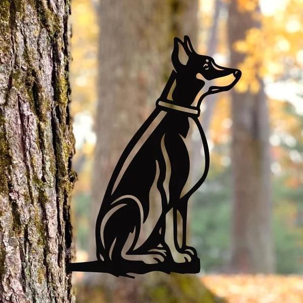 Metall Hund Silhouette Valp Hem och trädgård Dekoration Art Craft (1st)