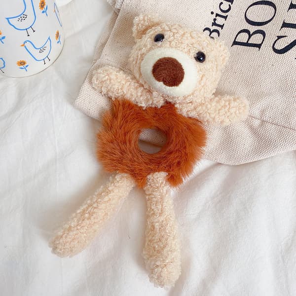 4 Stykke Søde Bjørn Hårbånd Kanin Plys Hår Elastikker Sæt, Plu