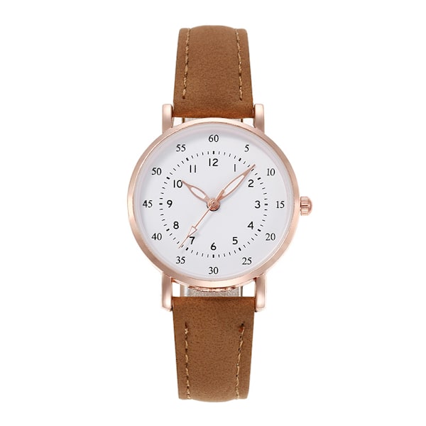 Damklocka med Kvartsurverk, Automatisk Armbandsur, Läderrem, Mode, Casual