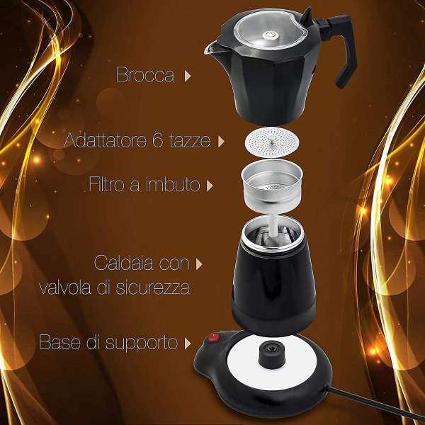 Slitstark Elektrisk Moka Pot, Tillbehör För Hem 220v Eu Plug Cafe 300ml